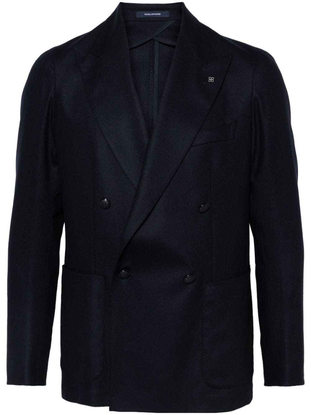 Shop Tagliatore Blazer Con Spilla In Blu