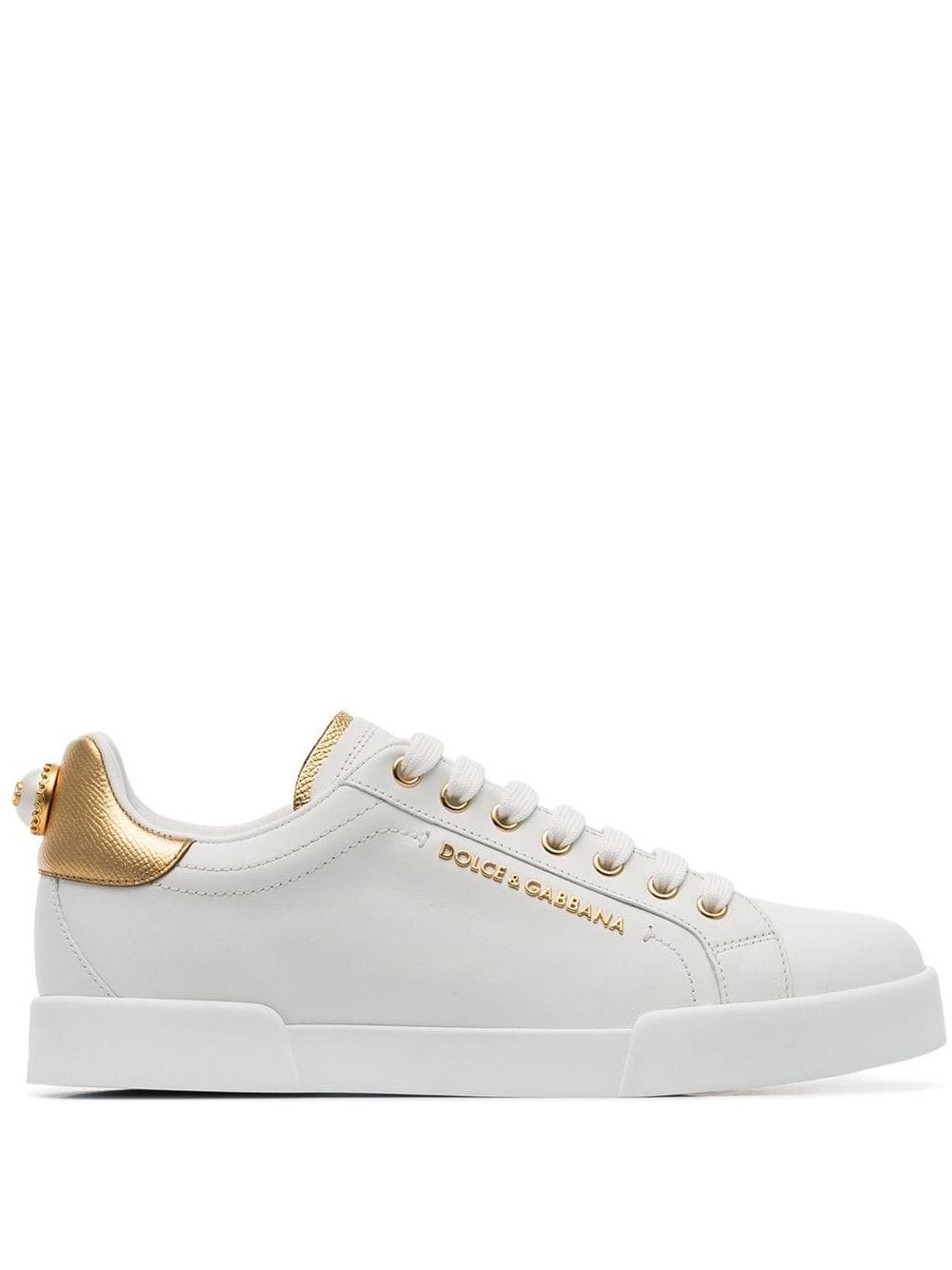 Shop Dolce & Gabbana Sneakers Portofino Con Logo In Bianco