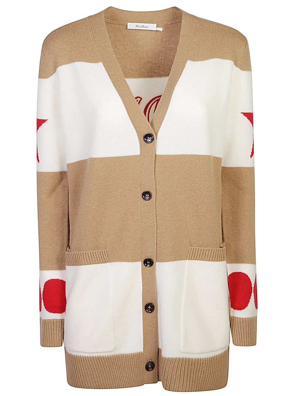 Shop Max Mara Cardigan A Righe Valido 1951 In Bianco