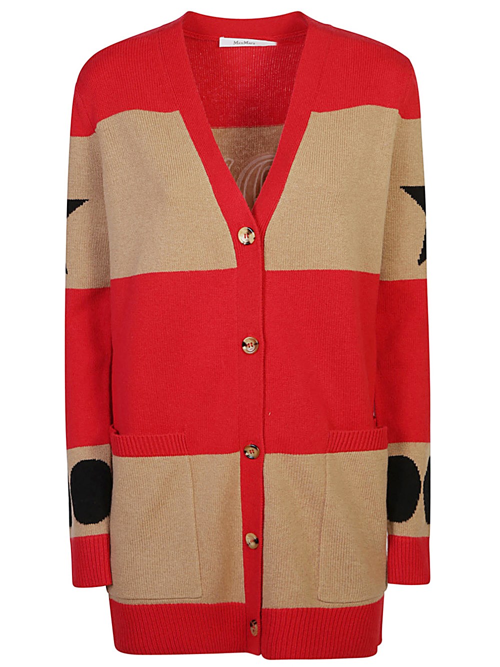 Shop Max Mara Cardigan Valido A Righe Con Motivo 1951 In Marrone