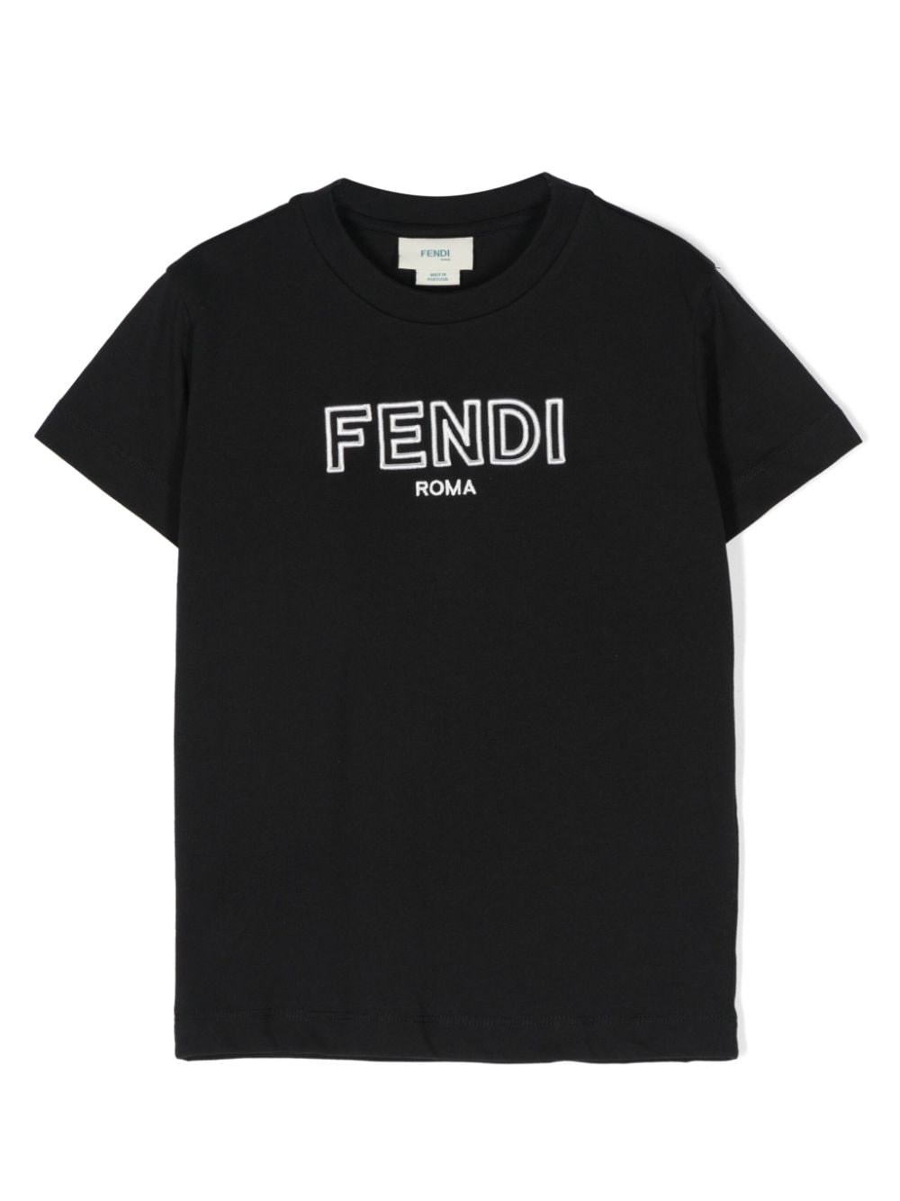 Shop Fendi T-shirt Junior In Ciniglia In Nero