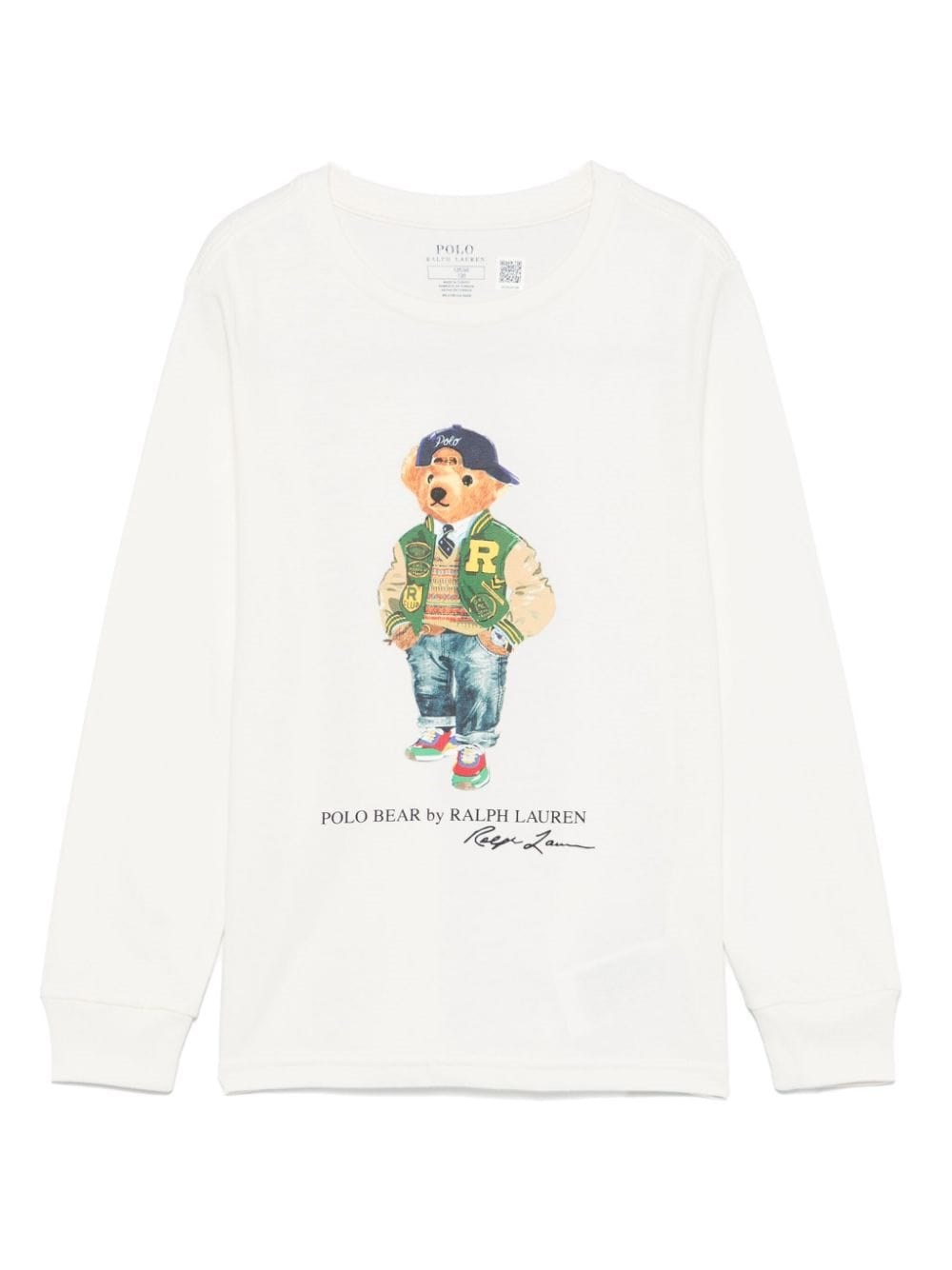 Shop Polo Ralph Lauren Ralph Lauren Kids T-shirt Con Stampa Polo Bear In Bianco