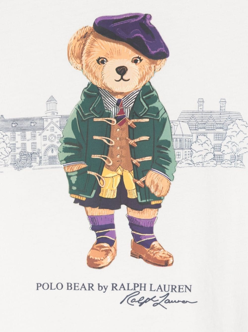 Shop Polo Ralph Lauren Ralph Lauren Kids T-shirt Con Stampa Polo Bear In Bianco