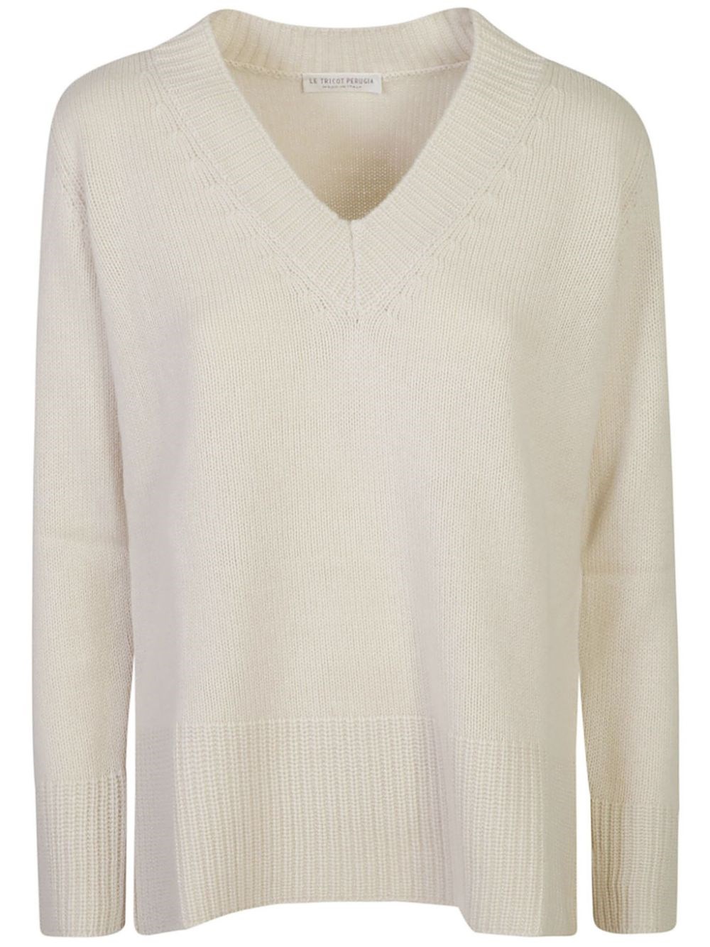 Shop Le Tricot Perugia Maglione Girocollo In Bianco