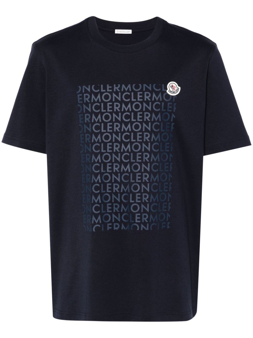 Shop Moncler T-shirt Con Stampa In Blu