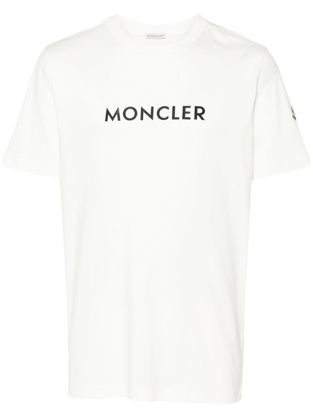 Shop Moncler T-shirt Con Stampa In Bianco