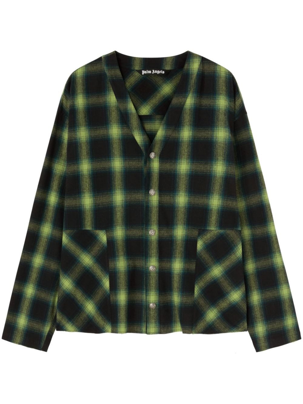 Shop Palm Angels Camicia Con Scollo A V In Verde