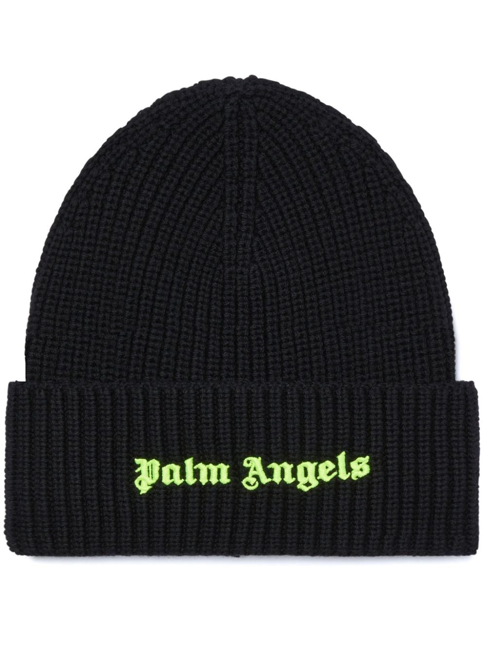 Shop Palm Angels Berretto Con Ricamo In Nero