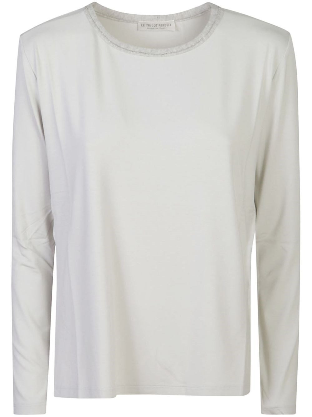 Shop Le Tricot Perugia T-shirt Con Scollo Decorato In Grigio