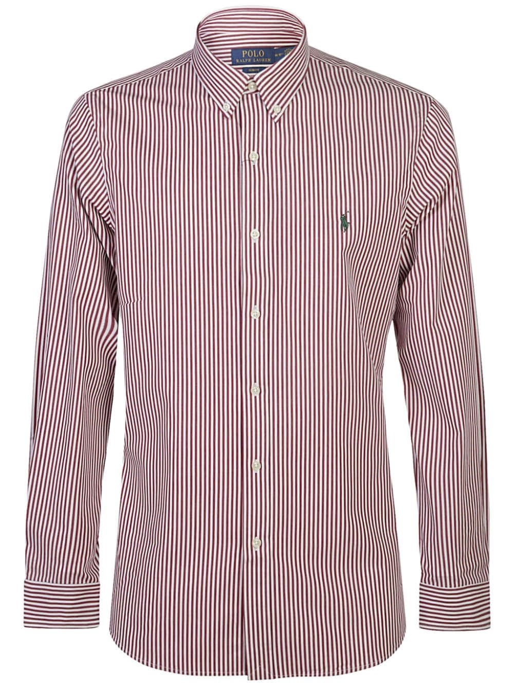 Shop Polo Ralph Lauren Poloralph Lauren Camicia In Popeline A Righe In Viola