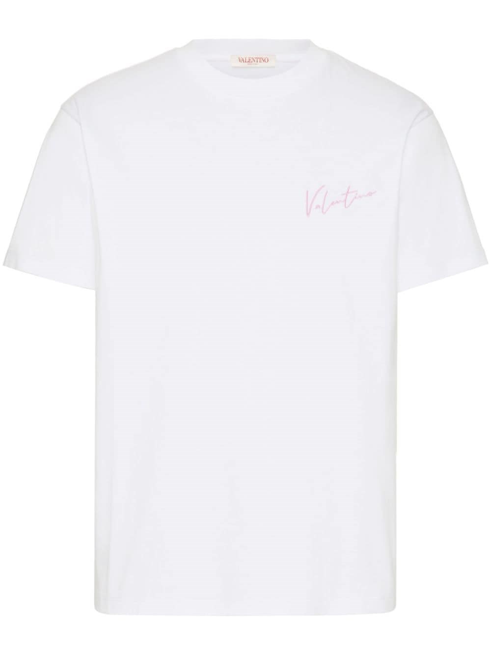 Shop Valentino Garavani T-shirt Vlogo Signature In Bianco