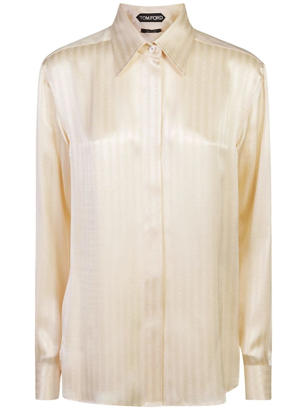 Shop Tom Ford Camicia A Righe In Bianco