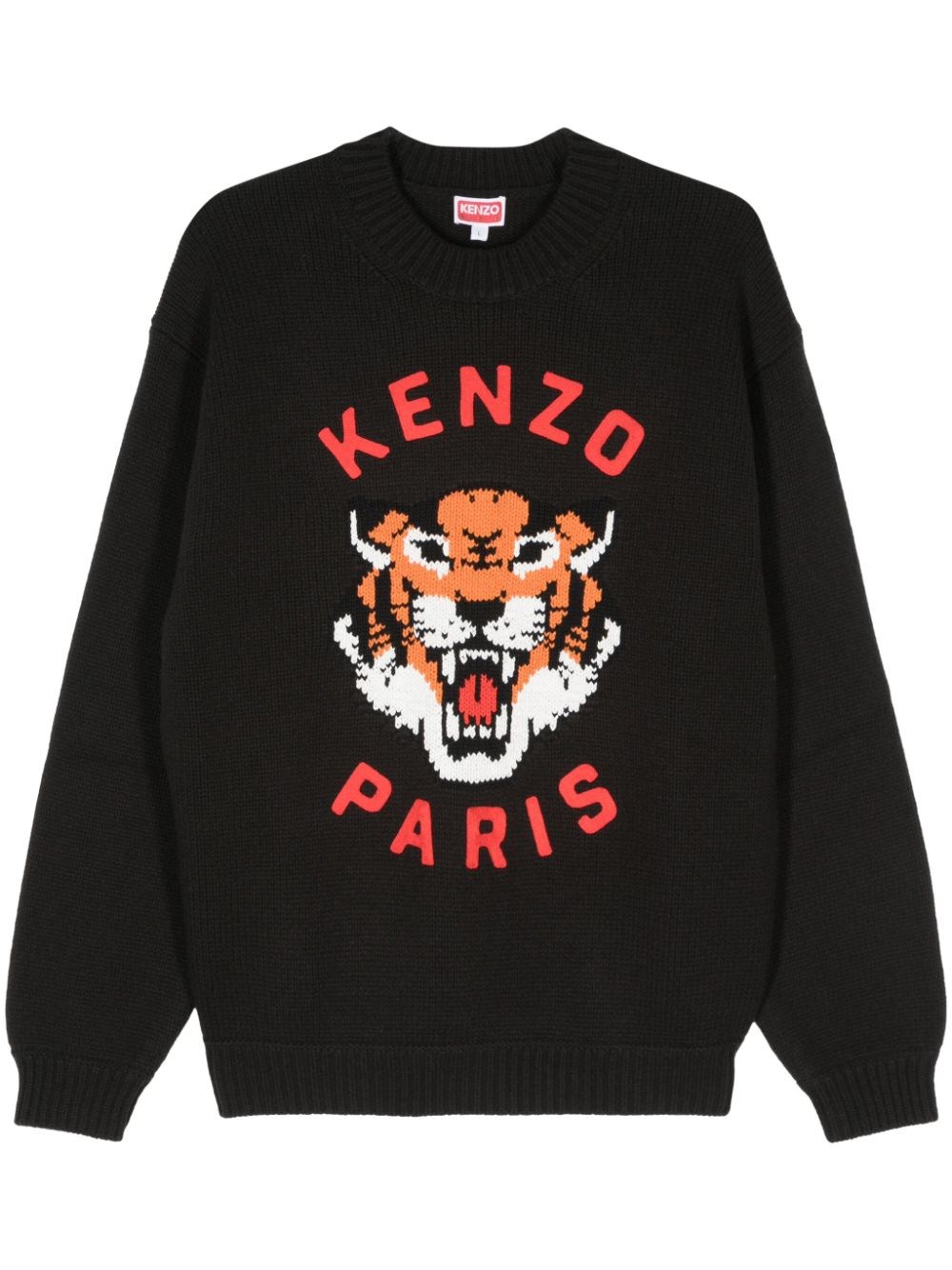 Shop Kenzo Maglione Lucky Tiger In Nero