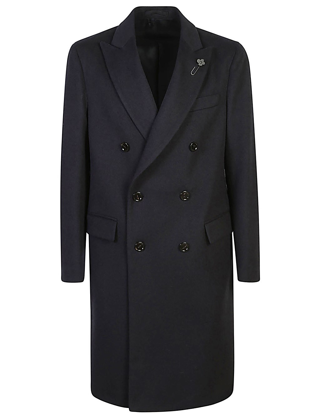 Shop Lardini Cappotto Con Spilla In Nero