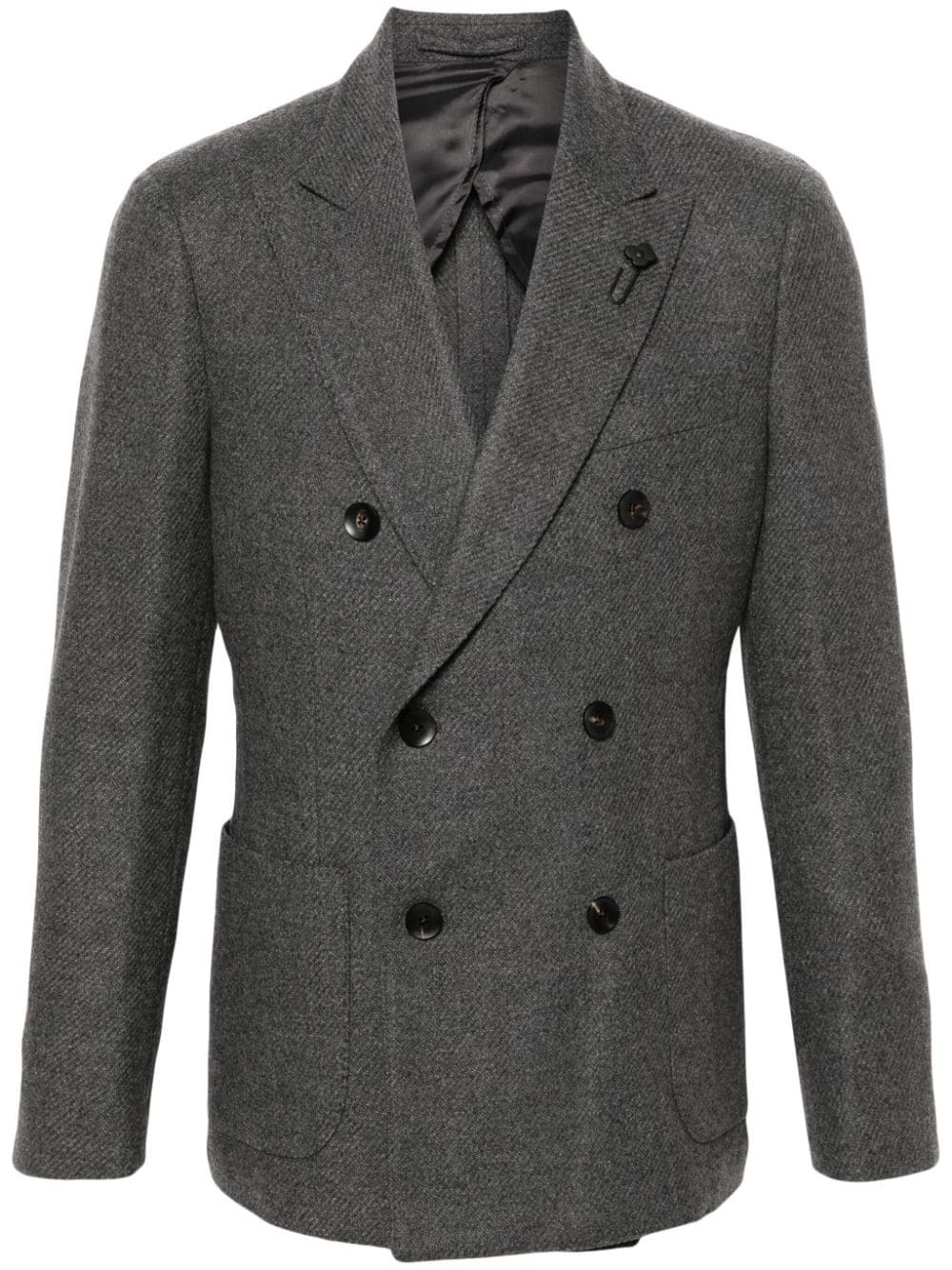 Shop Lardini Blazer Con Logo In Grigio