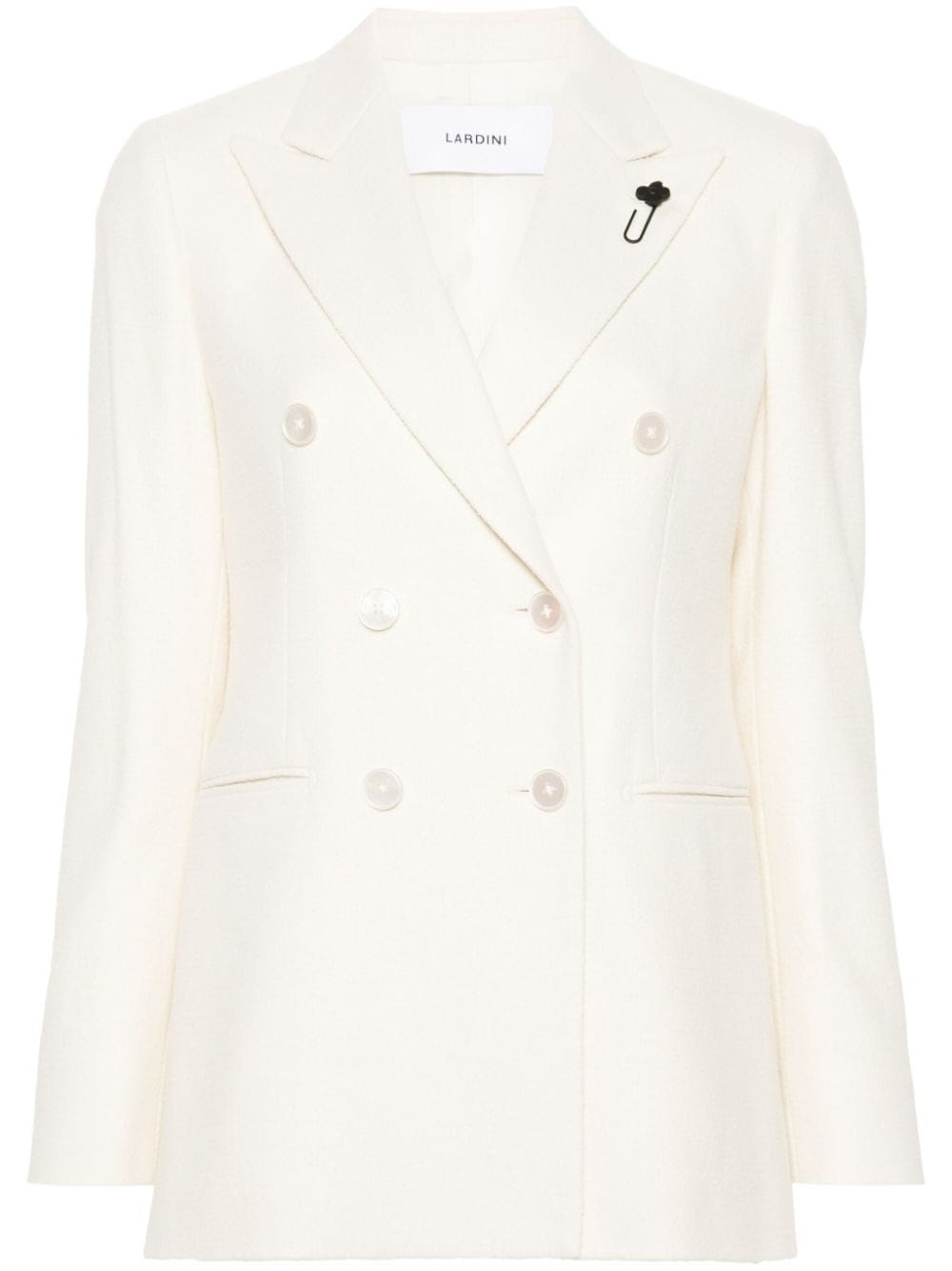 Shop Lardini Blazer Con Spilla In Bianco