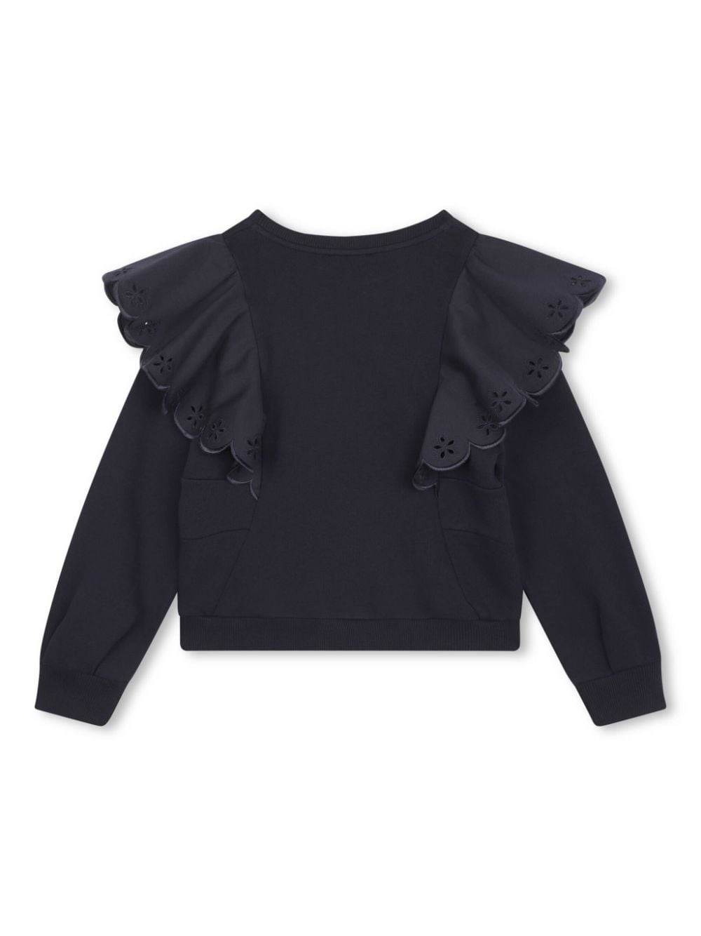 Shop Chloé Kids Felpa Con Ruches In Blu