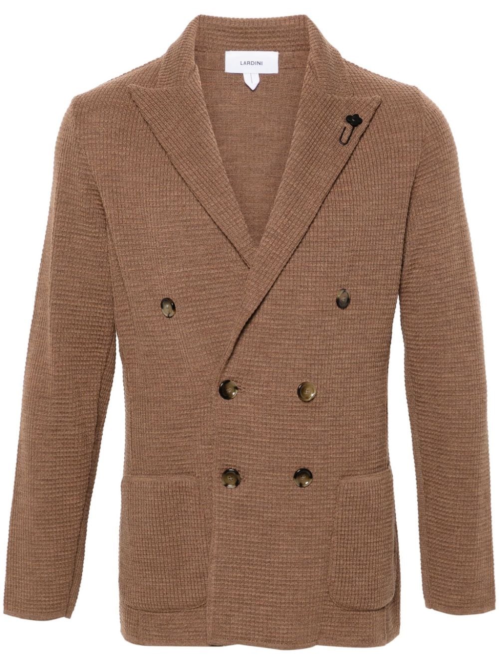 Shop Lardini Blazer In Maglia In Marrone