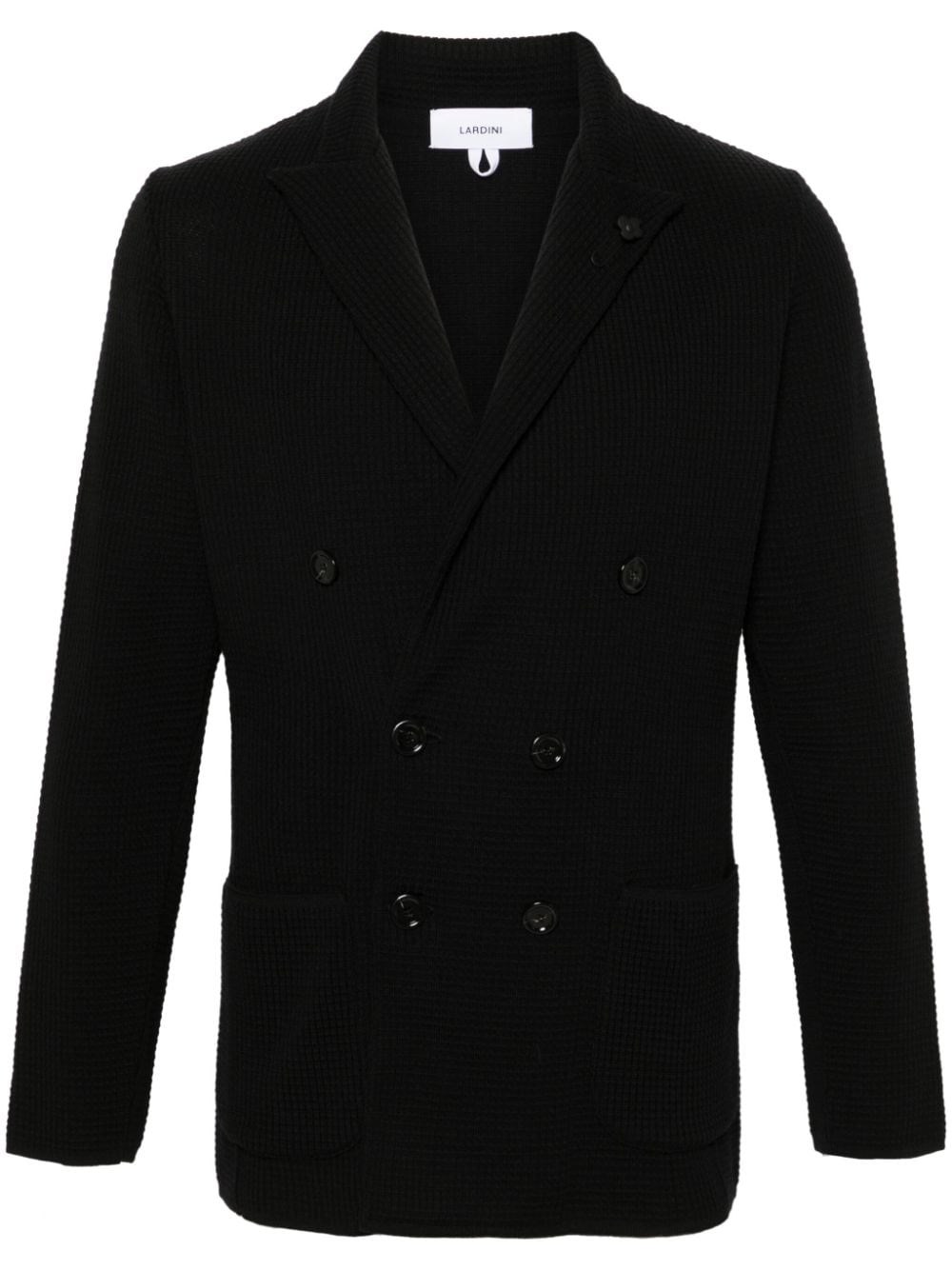 Shop Lardini Blazer In Maglia In Nero