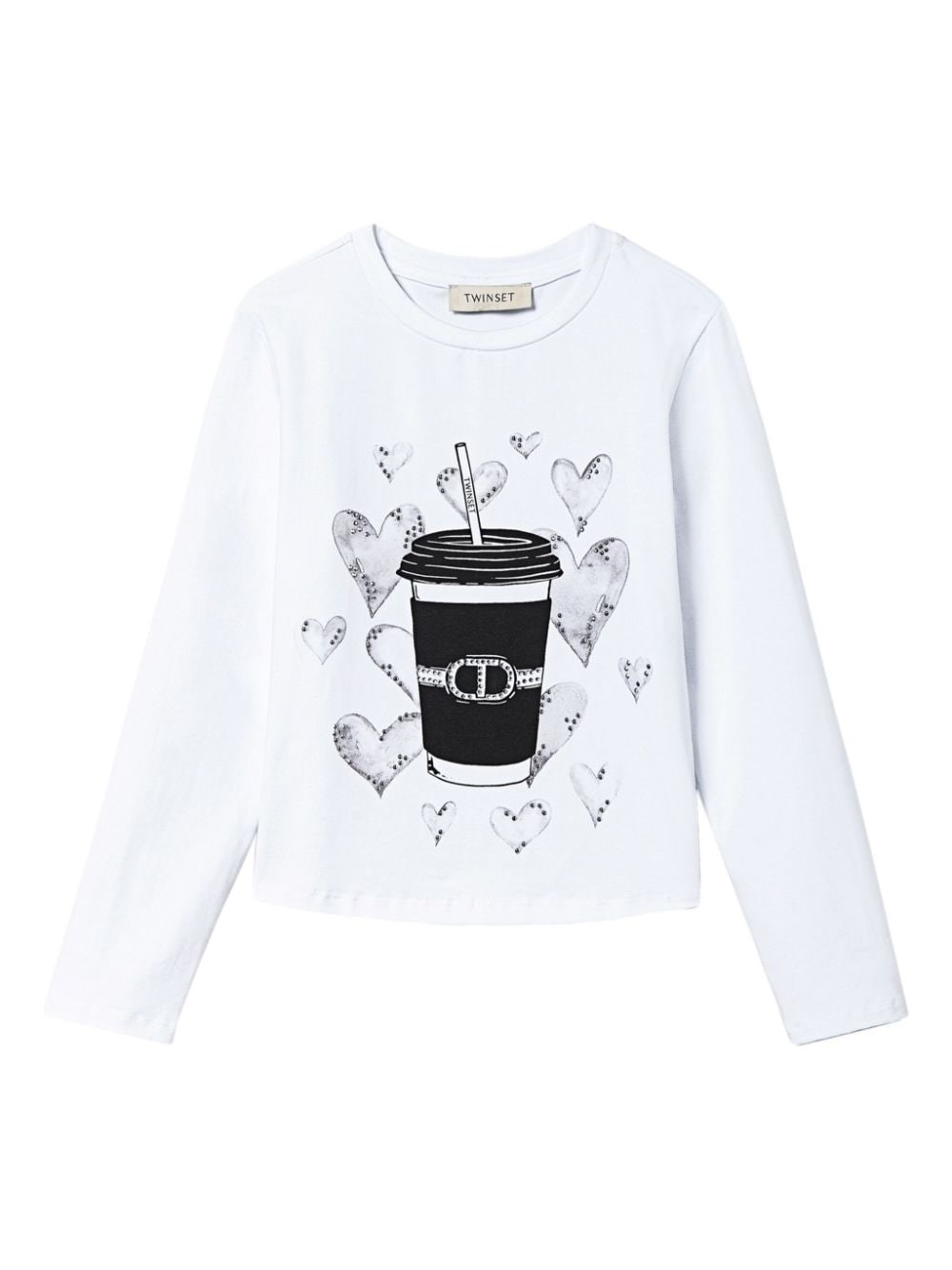 Shop Twinset Kids T-shirt Con Stampa In Bianco