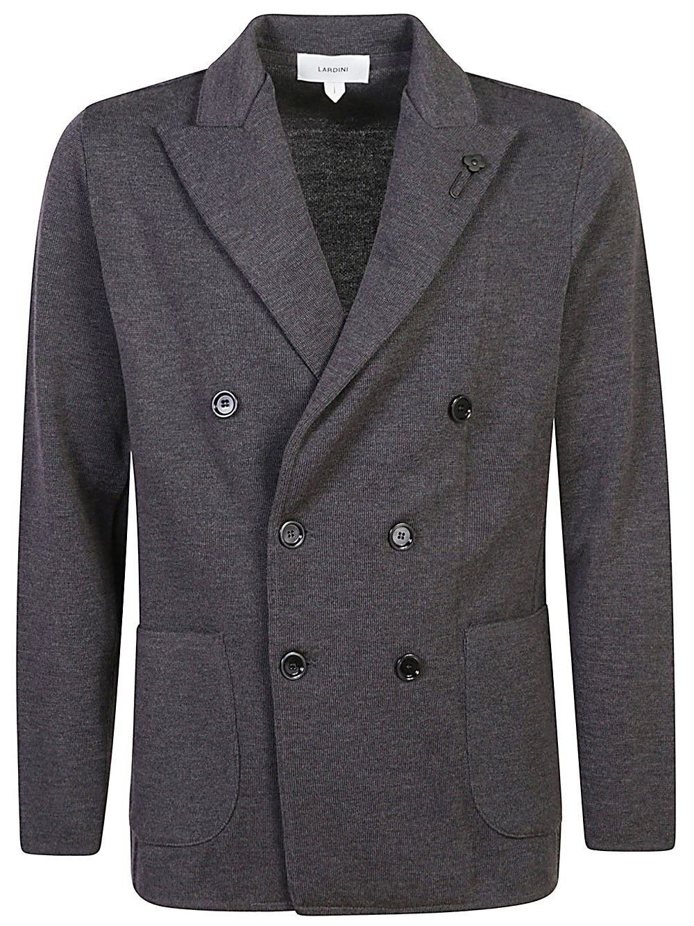 Shop Lardini Blazer Con Spilla In Grigio