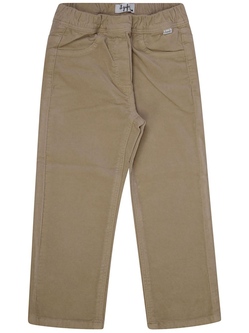 Shop Il Gufo Pantaloni In Cotone Millerighe Stretch In Marrone