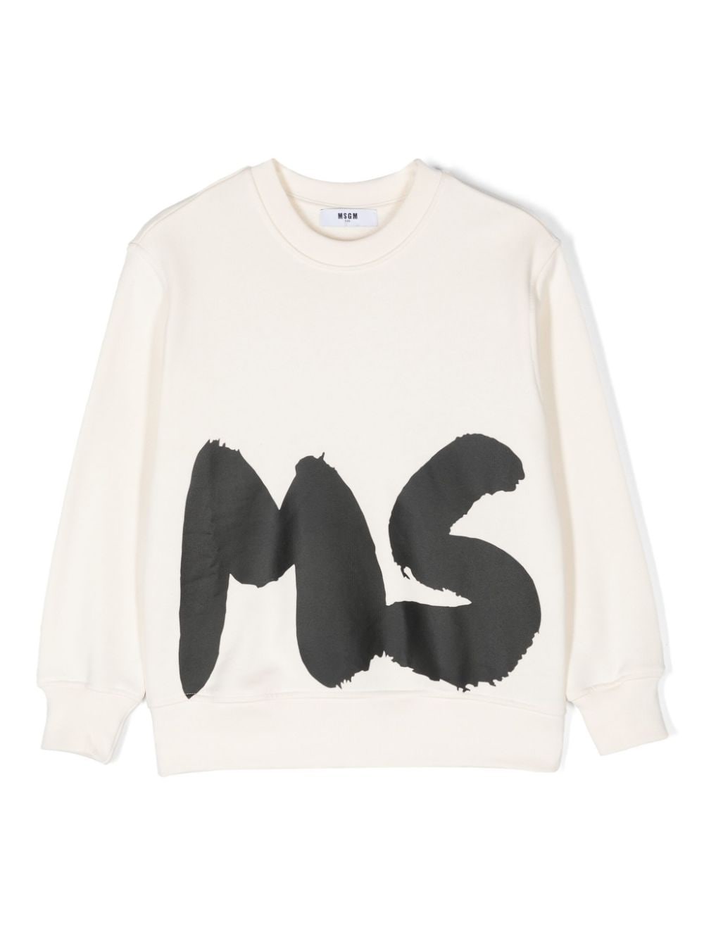 Shop Msgm Kids Felpa Con Stampa In Bianco