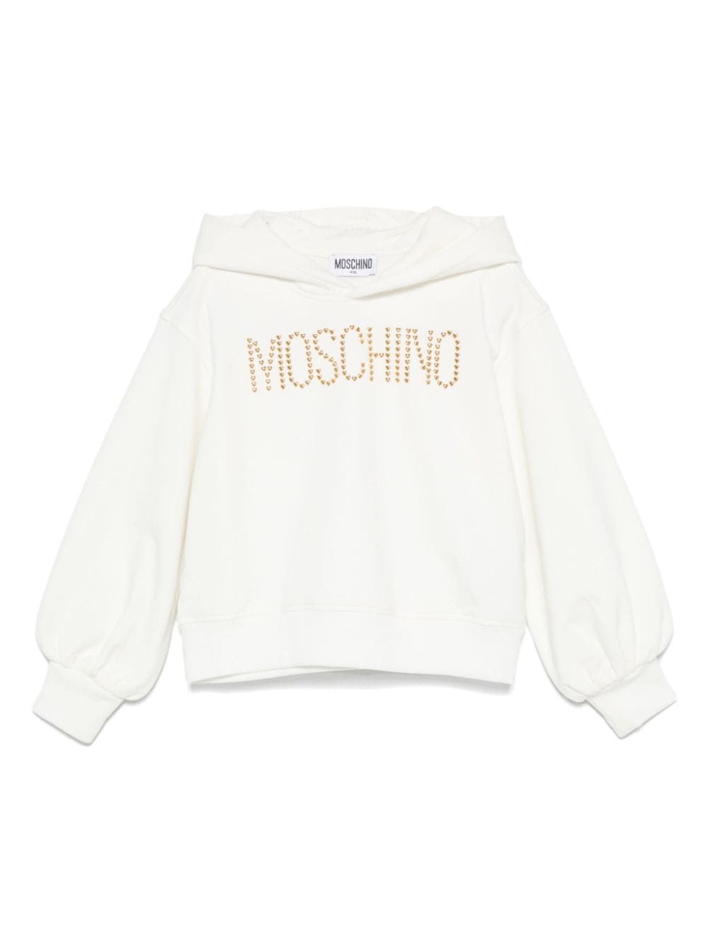 Shop Moschino Kids Felpa Con Cappuccio In Bianco