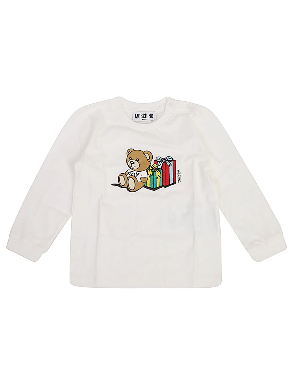 Shop Moschino Kids T-shirt Con Stampa Teddy Bear In Bianco