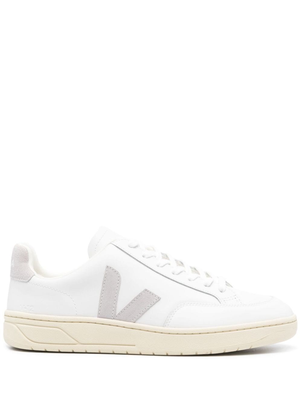 Shop Veja Sneakers V-12 In Pelle In Bianco