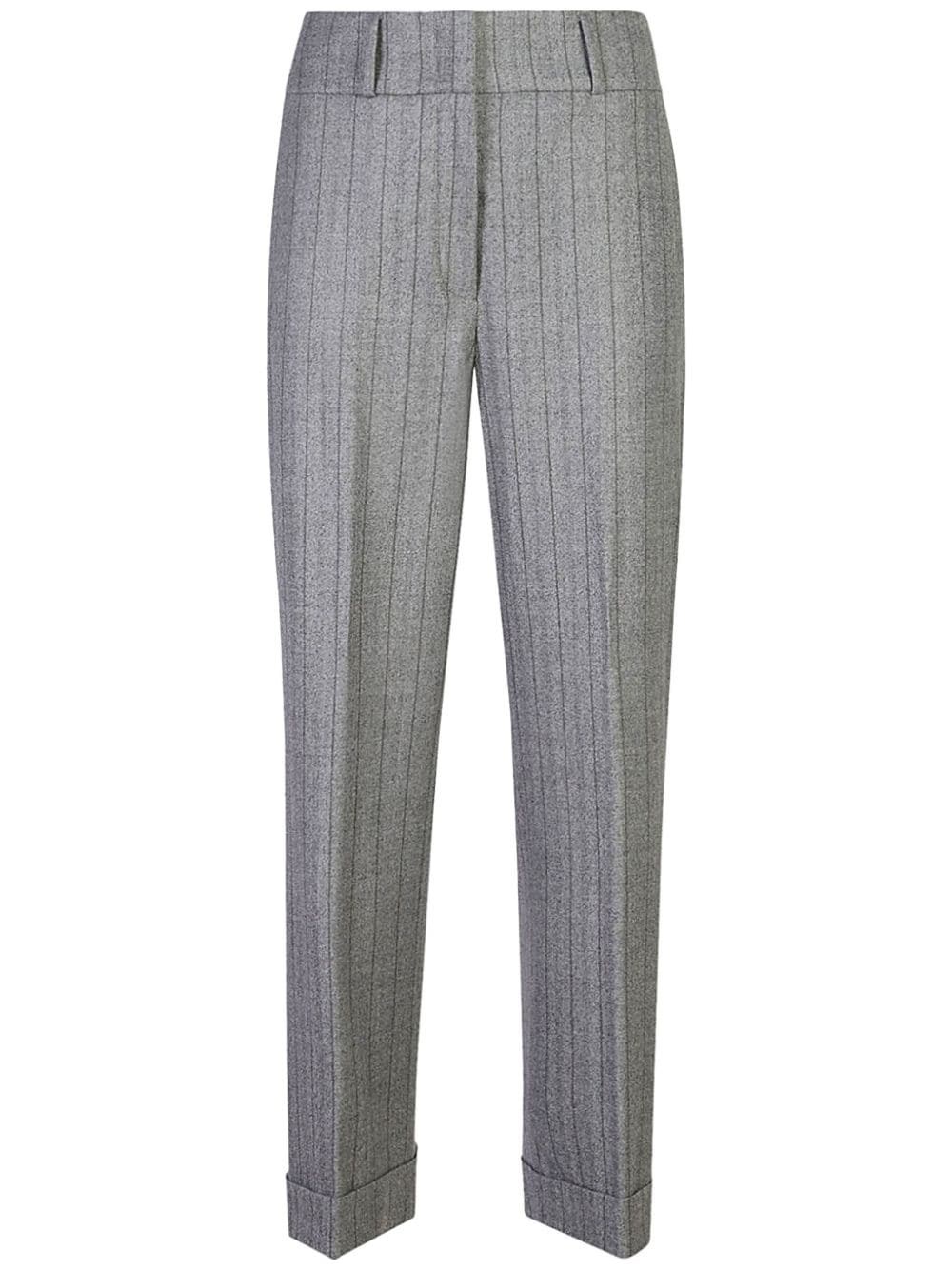 Shop Peserico Pantaloni Slim A Righe In Grigio