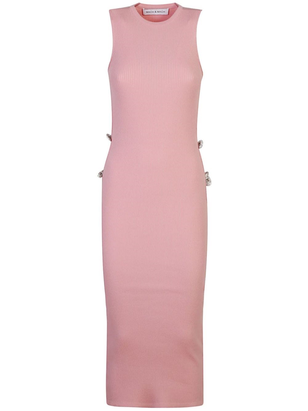 Shop Mach & Mach Abito Midi Con Cut-out In Rosa