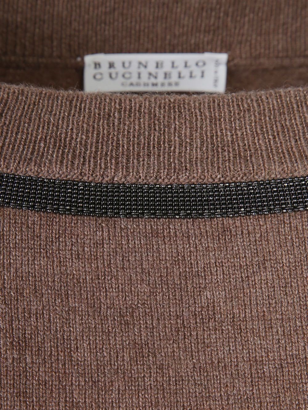 Brunello Cucinelli Maglia Decorata Con Monile In Marrone