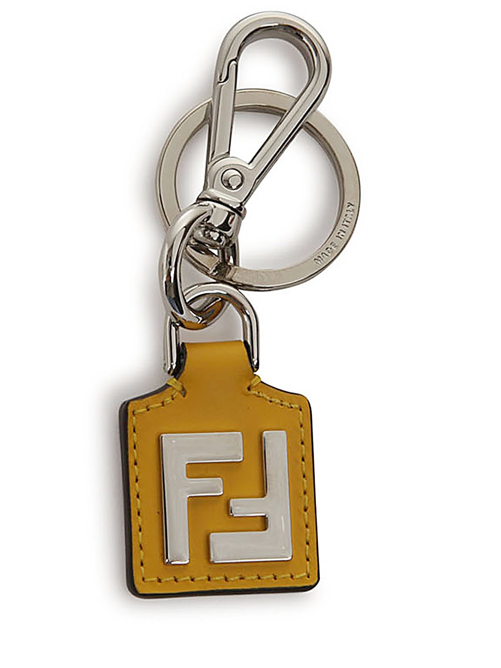 Shop Fendi Portachiavi Squared Ff In Giallo