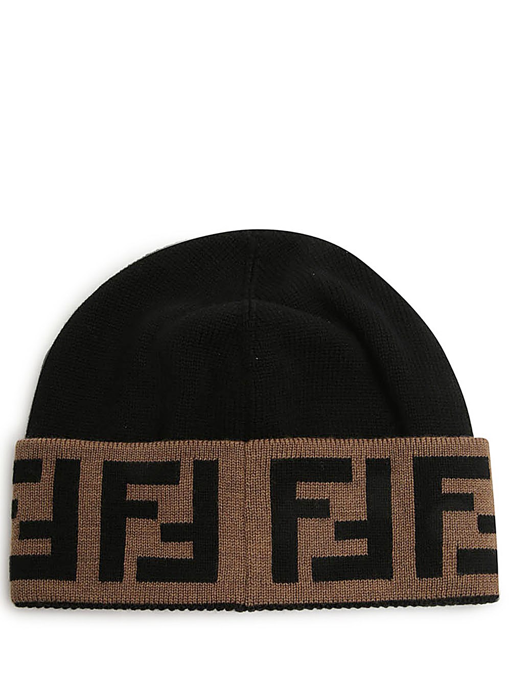 Shop Fendi Beanie Cappello In Lana Nera In Nero