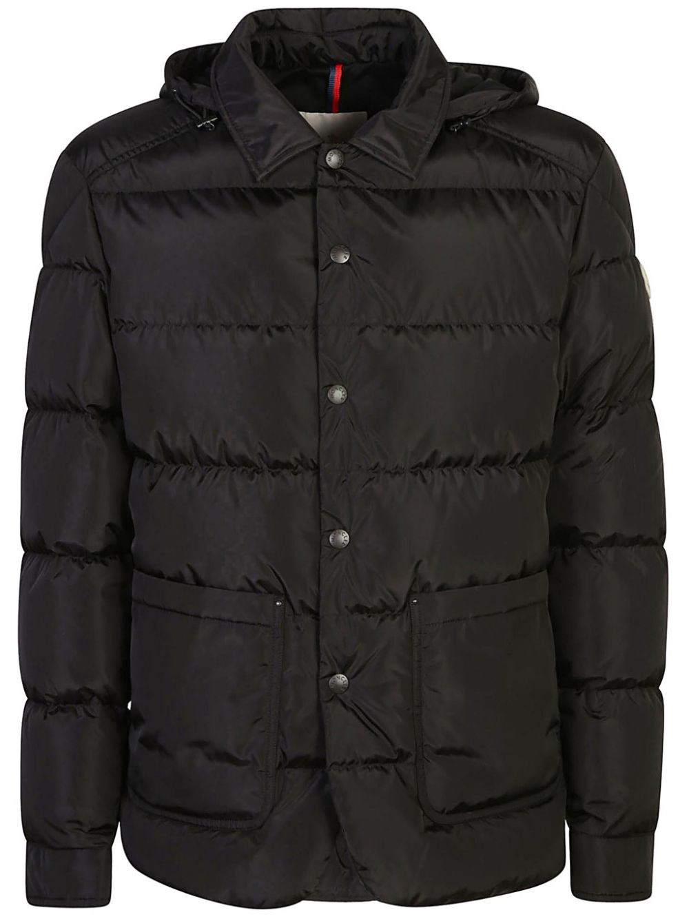 Shop Moncler Giacca Camicia Imbottita Con Cappuccio Ciareido In Nero