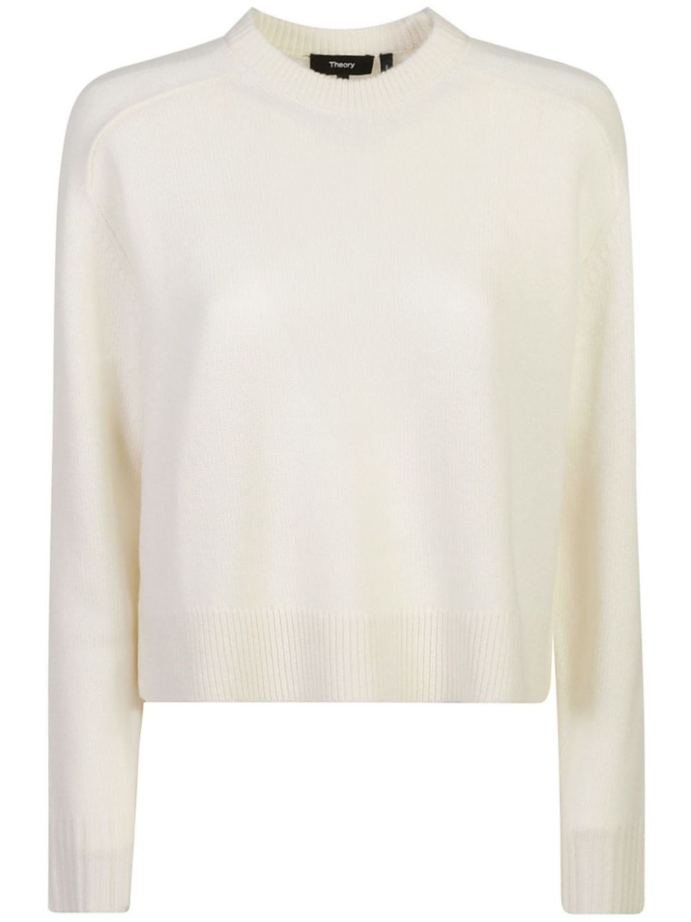 Shop Theory Maglione Corto In Cashmere In Bianco