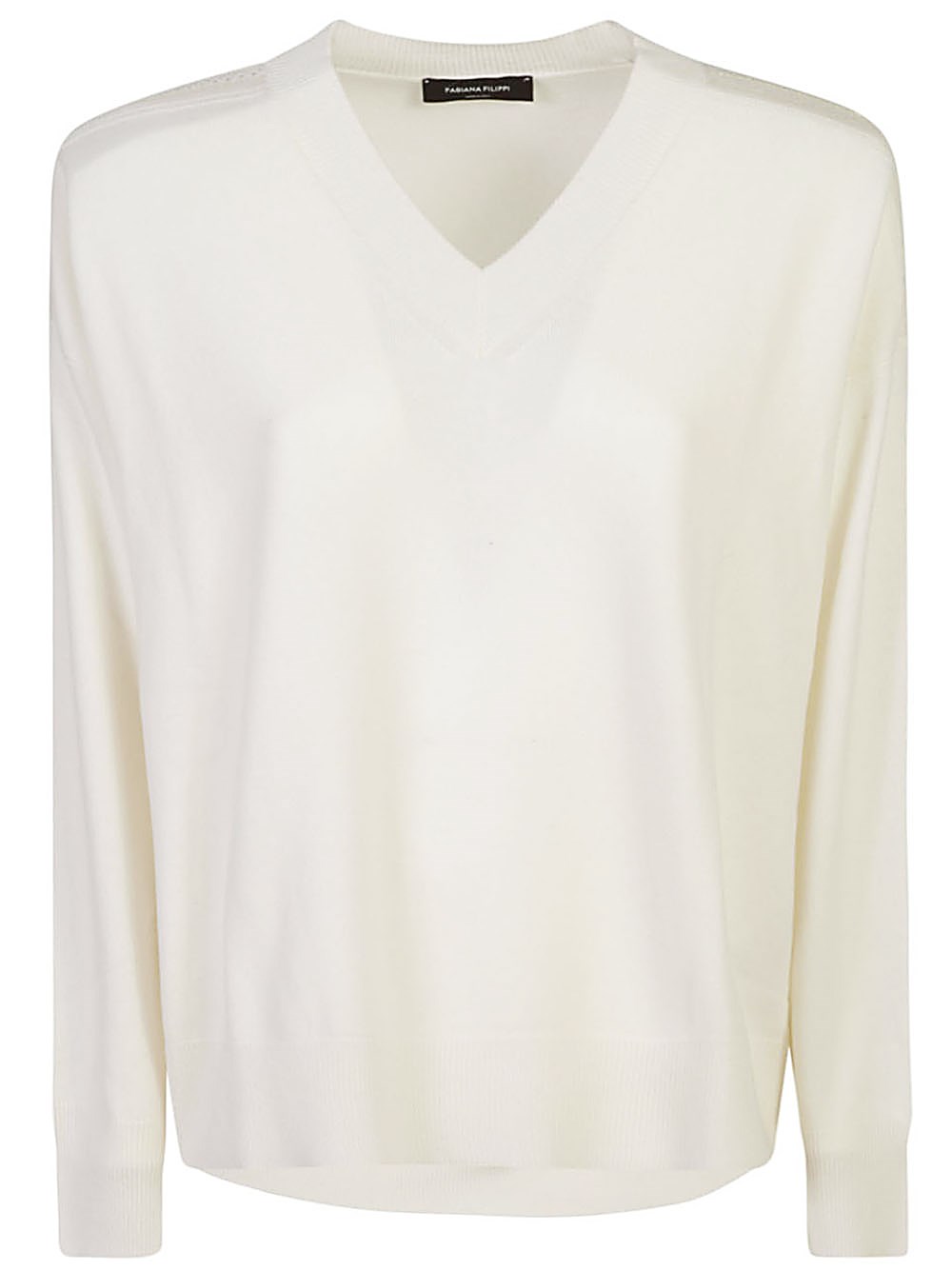 Shop Fabiana Filippi Maglione In Cashmere In Bianco