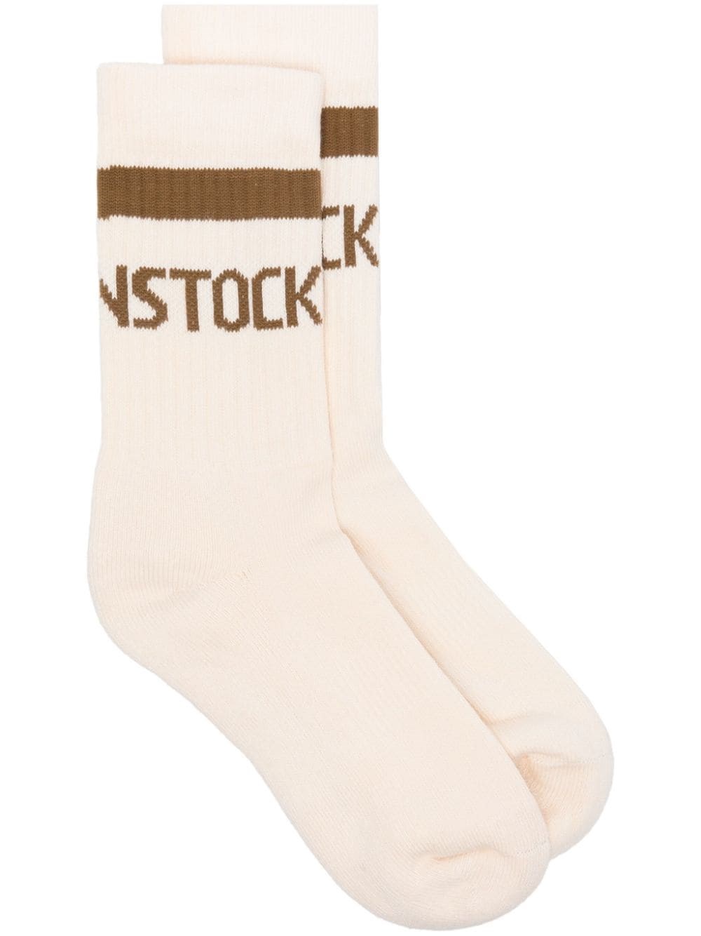 Shop Birkenstock Calzini Medi Con Logo Birkentock In Bianco