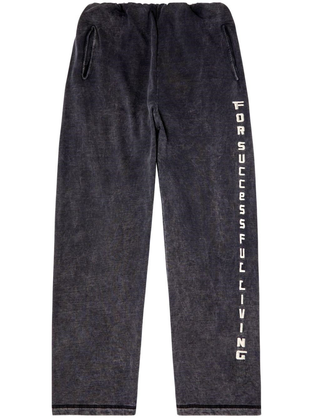 Shop Diesel Pantaloni Effetto Denim In Nero