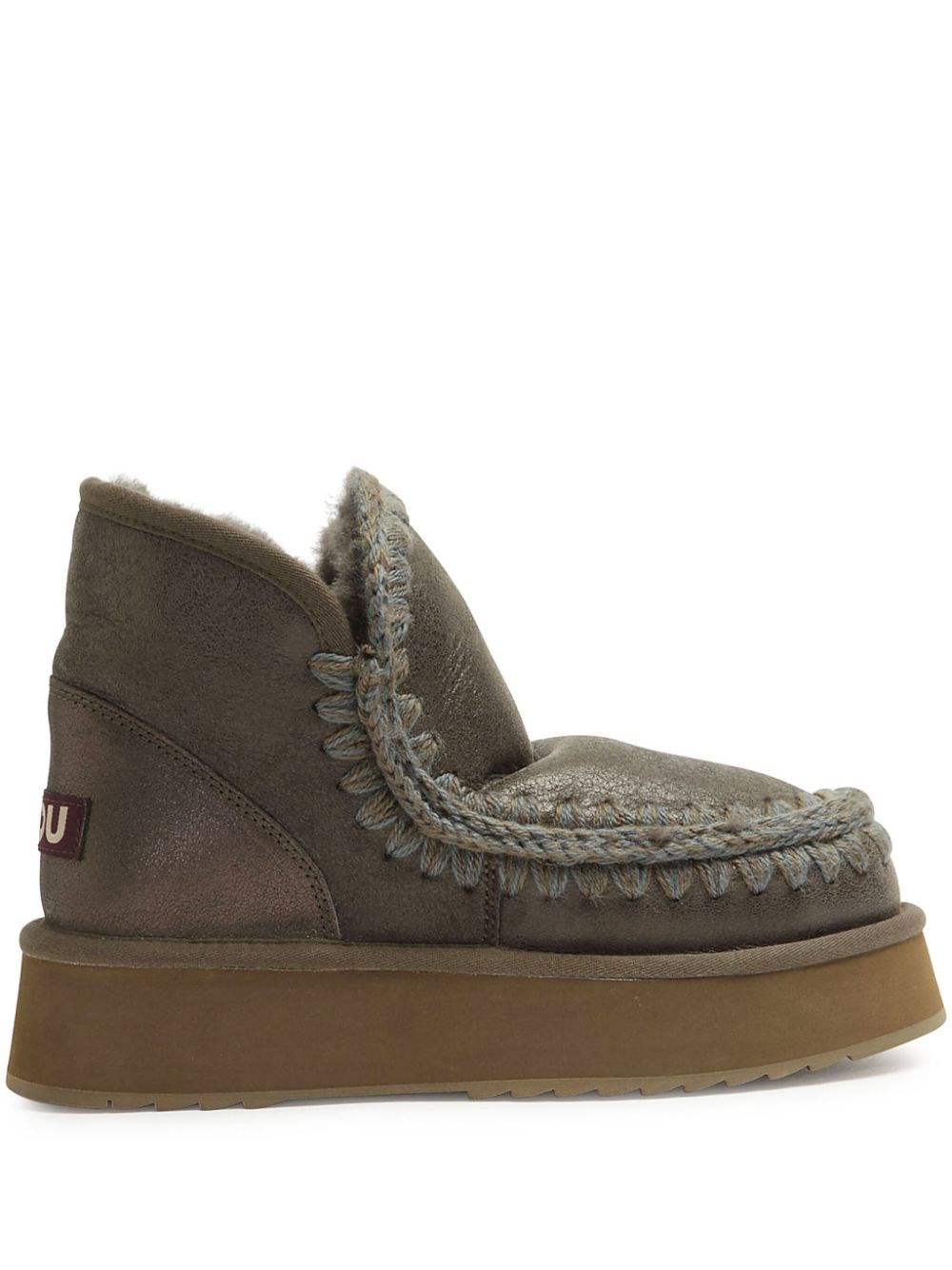 Shop Mou Mini Eskimo Platform Boot In Grigio