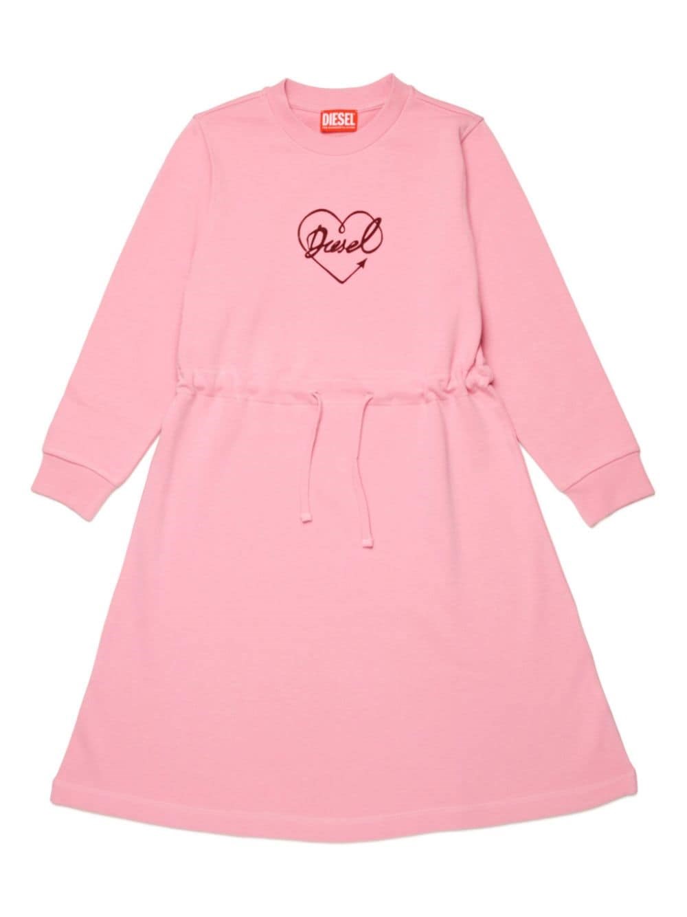 Shop Diesel Kids Abito Con Coulisse In Rosa