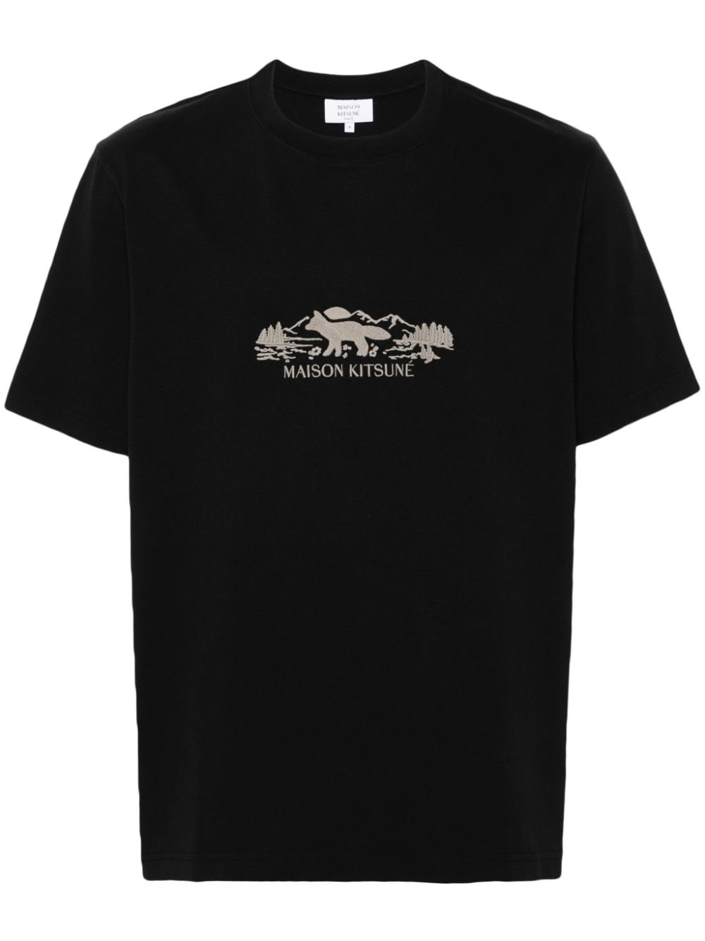 Shop Maison Kitsuné T-shirt Outdoor Profile Fox In Nero