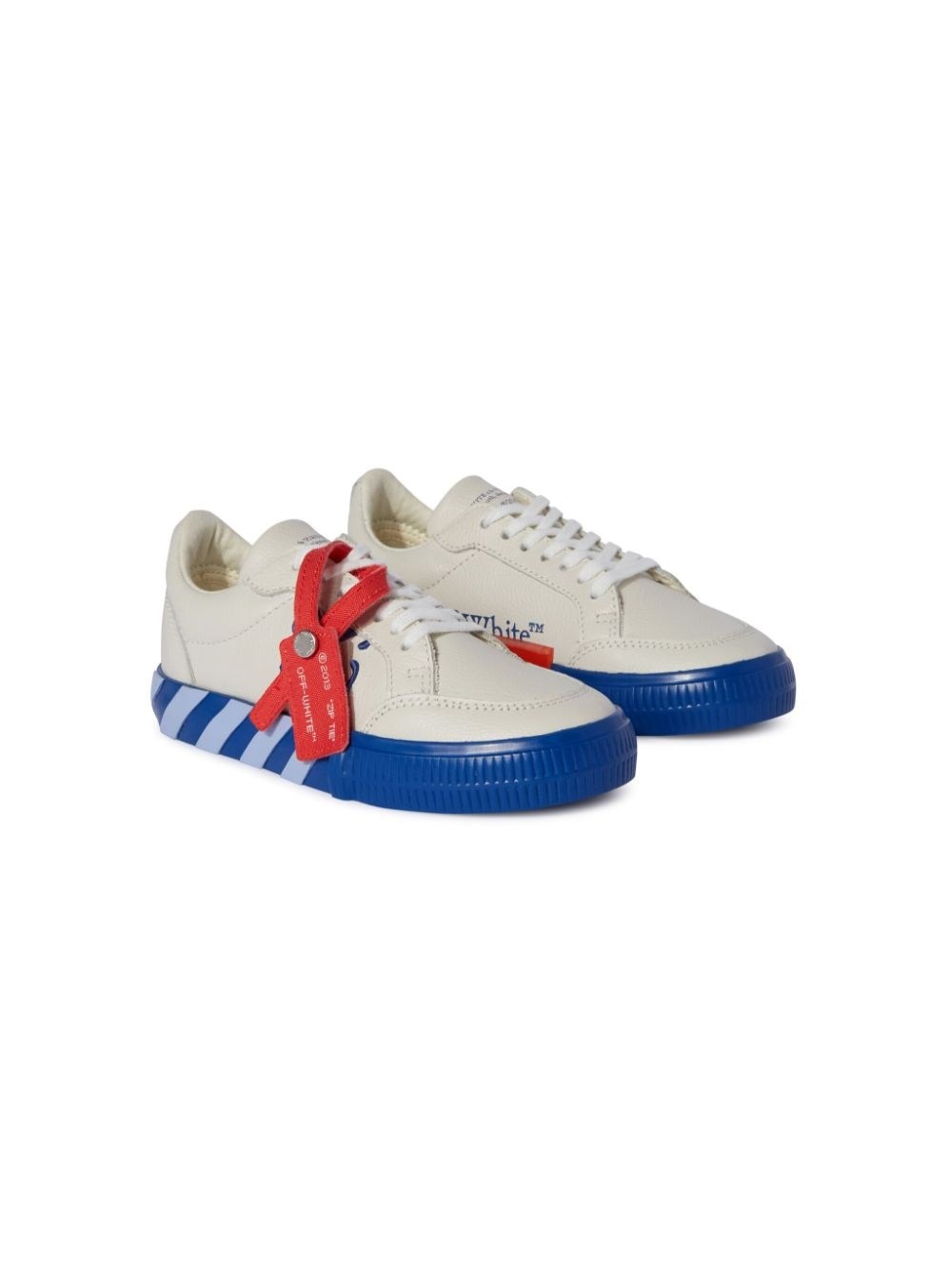 Shop Off-white Kids Sneakers Vulcanized In Pelle In Bianco