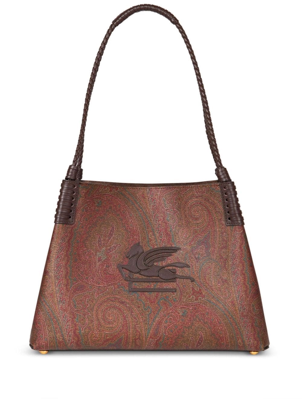 Shop Etro Borsa Tote Paisley Libra Piccola In Marrone