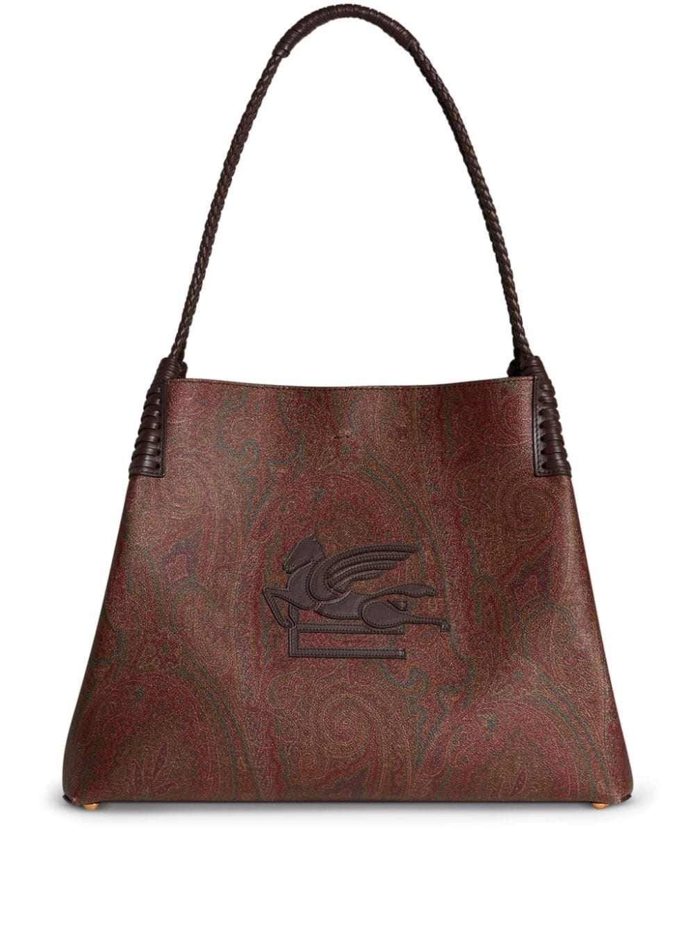 Shop Etro Borsa Tote Paisley Libra Media In Marrone