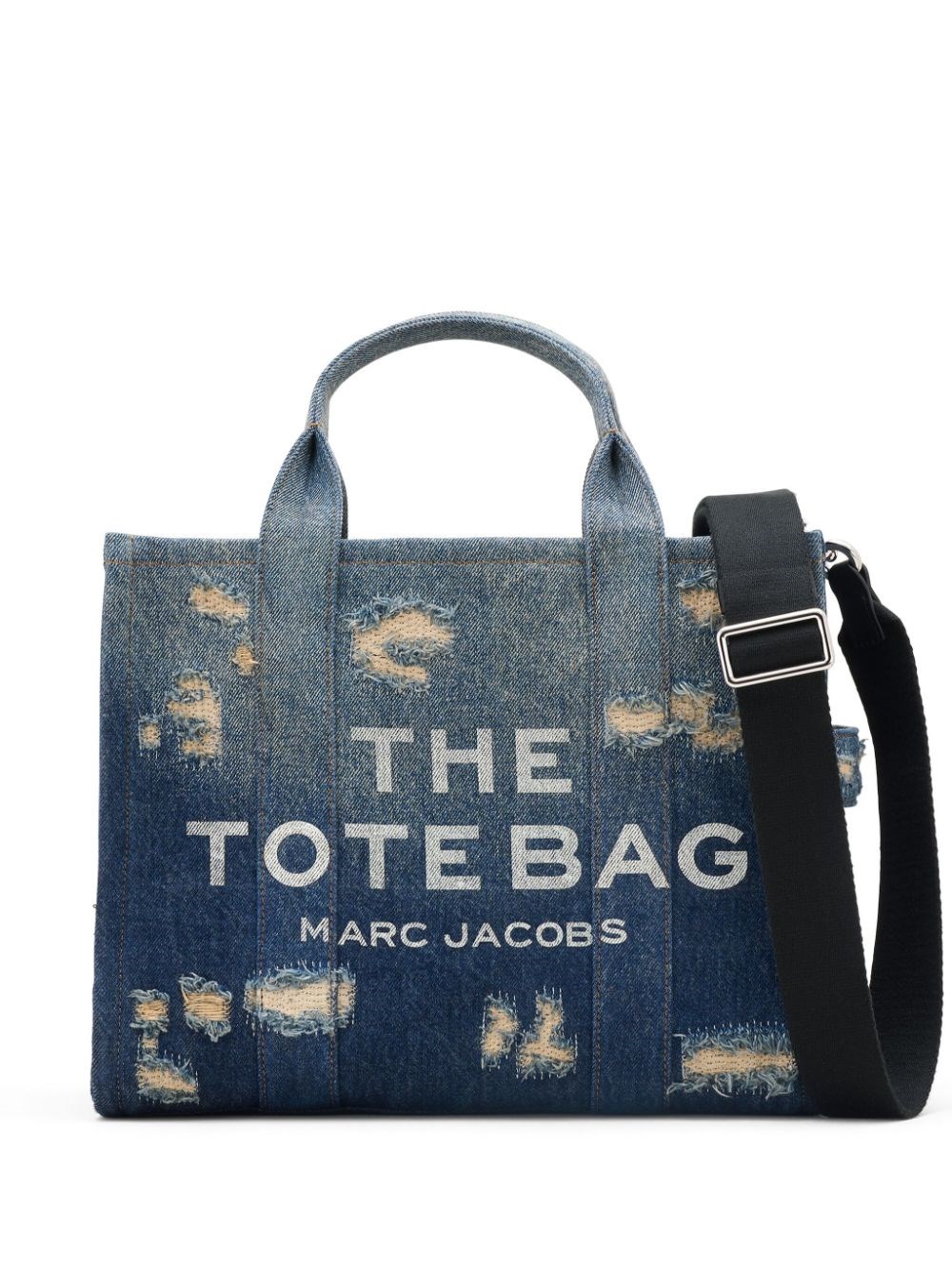 Shop Marc Jacobs Borsa Tote The Denim Medium Rip And Repair In Blu