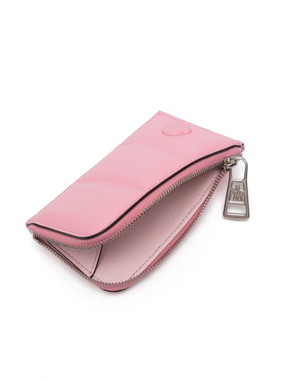 Shop Moncler Portacarte Con Placca Logo In Rosa