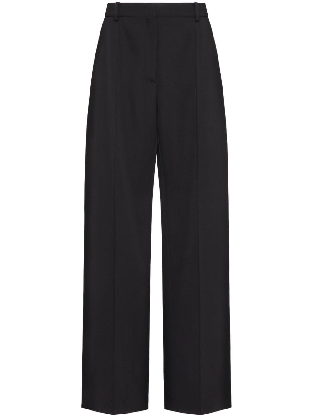 Shop Valentino Garavani Pantaloni Sartoriali A Gamba Amp In Nero