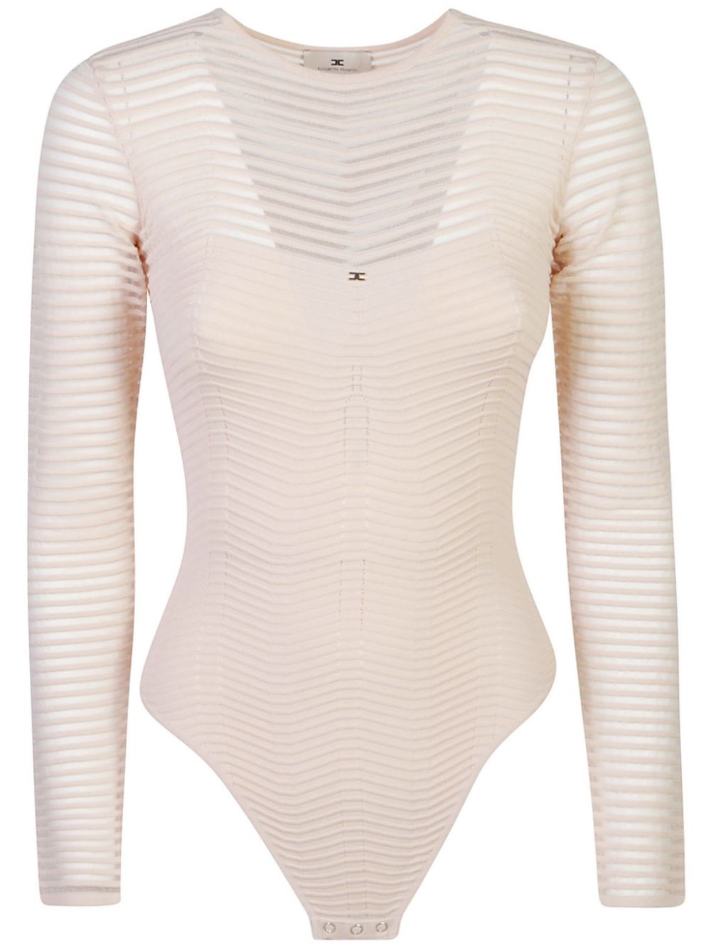 Shop Elisabetta Franchi Body A Maniche Lunghe In Rosa